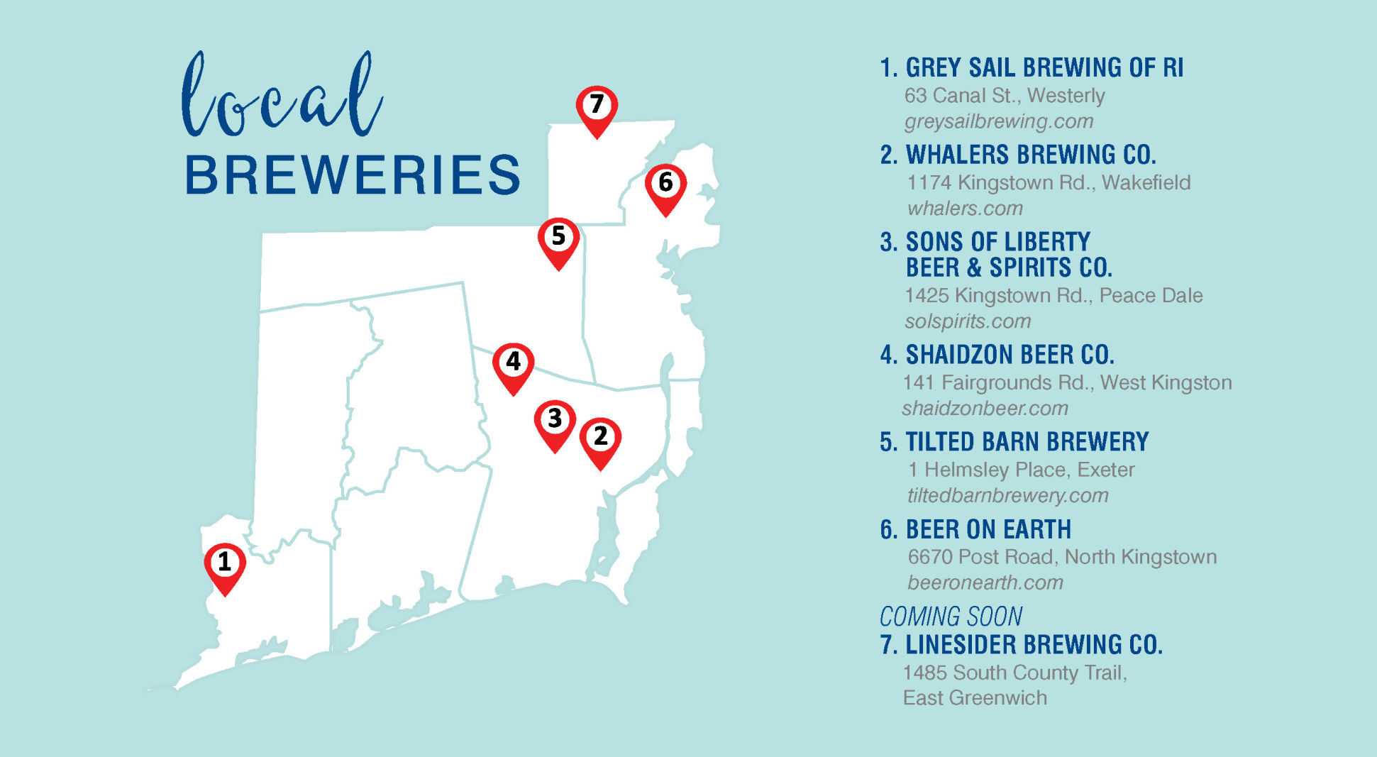 South County Beer Map, summer 2018